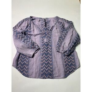 Dylan True Grit Women's L Purple Peasant Balloon Sleeve Artsy Boho Cottagecore